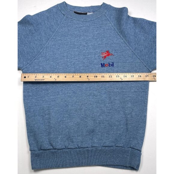 VTG Adult XS/S Mobil Gas Fleece International Blue L/S Pullover SWEATSHIRT EUC - Picture 4 of 8